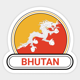 Bhutan Country Badge - Bhutan Flag Sticker